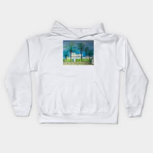 House with palm trees Kids Hoodie